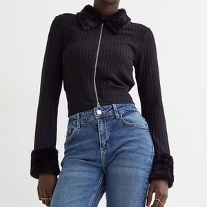 H&M double zip top